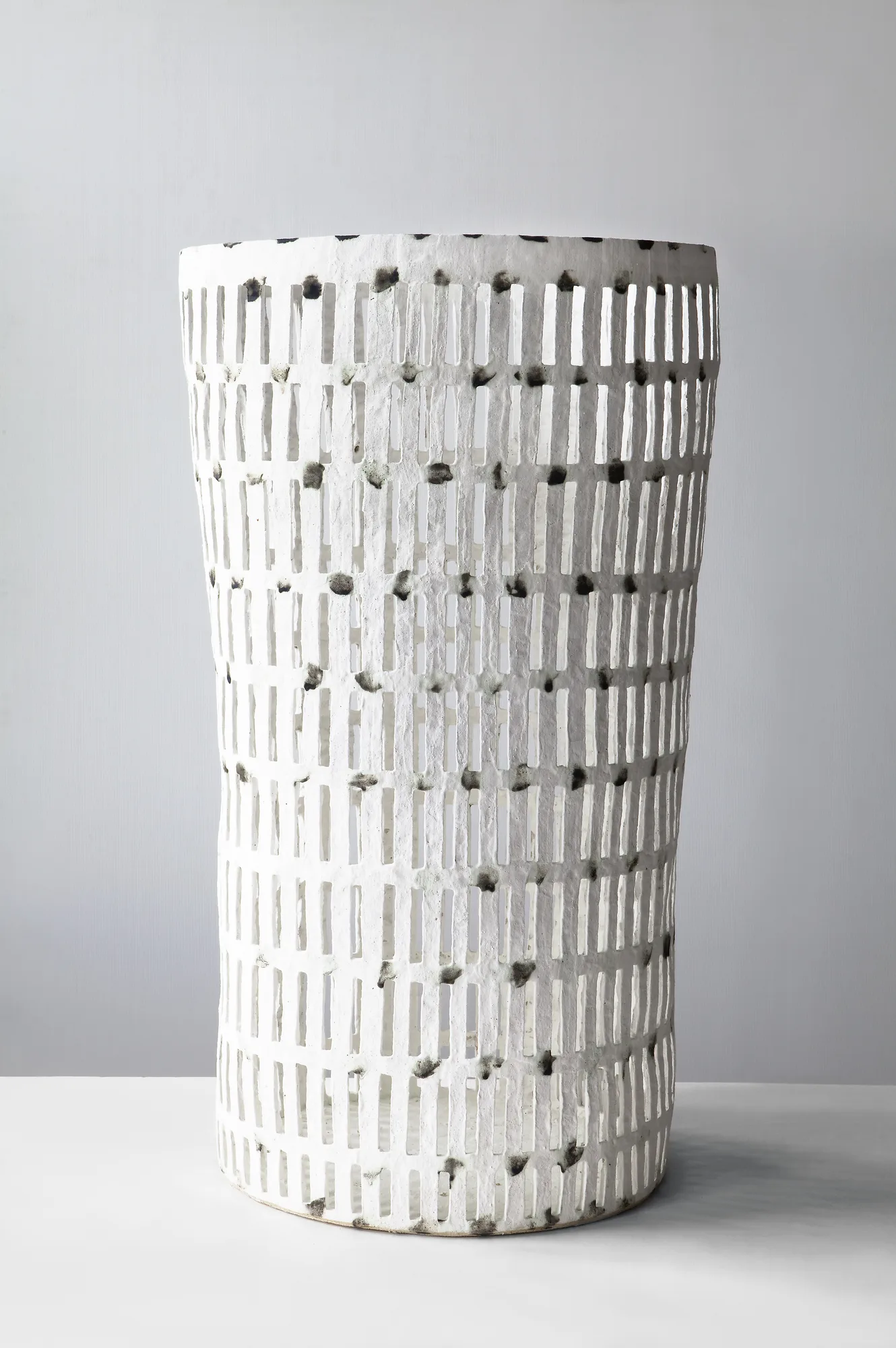 Large ceramic vessel with cracked surface
